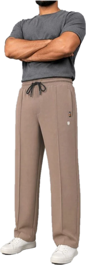 Brown waffle knit trouser